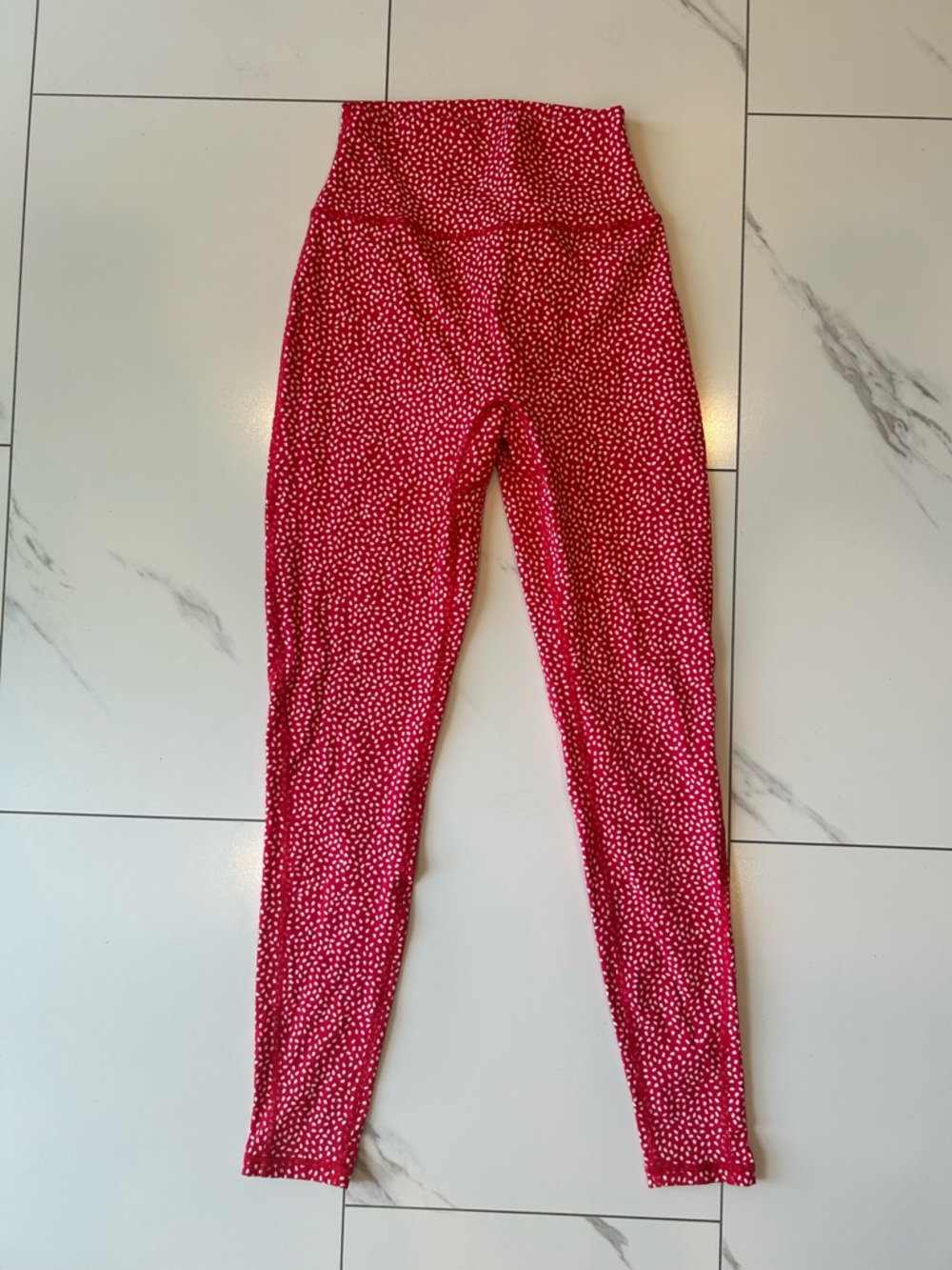 BUFFBUNNY Red Polka Dot High-Waist Leggings